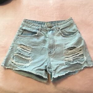 Billabong Light Blue Distressed Jean Shorts